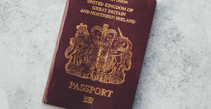 UK passport front cover