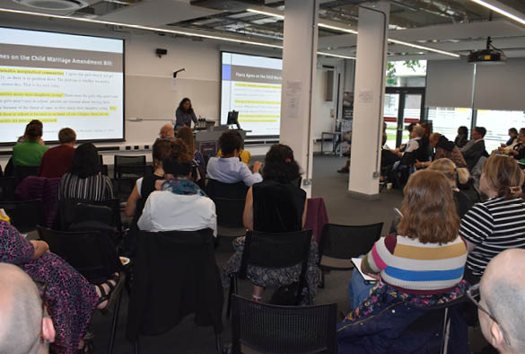 A researcher giving a presentation.