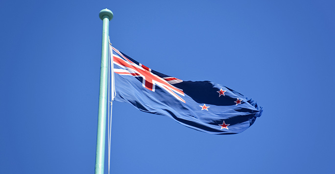 A picture of the flag of New Zealand 