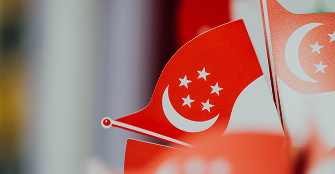 A picture of the flag of Singpaore