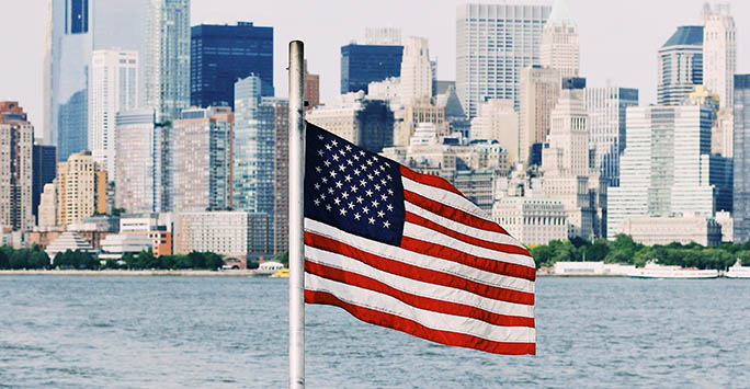 A picture of the flag of USA