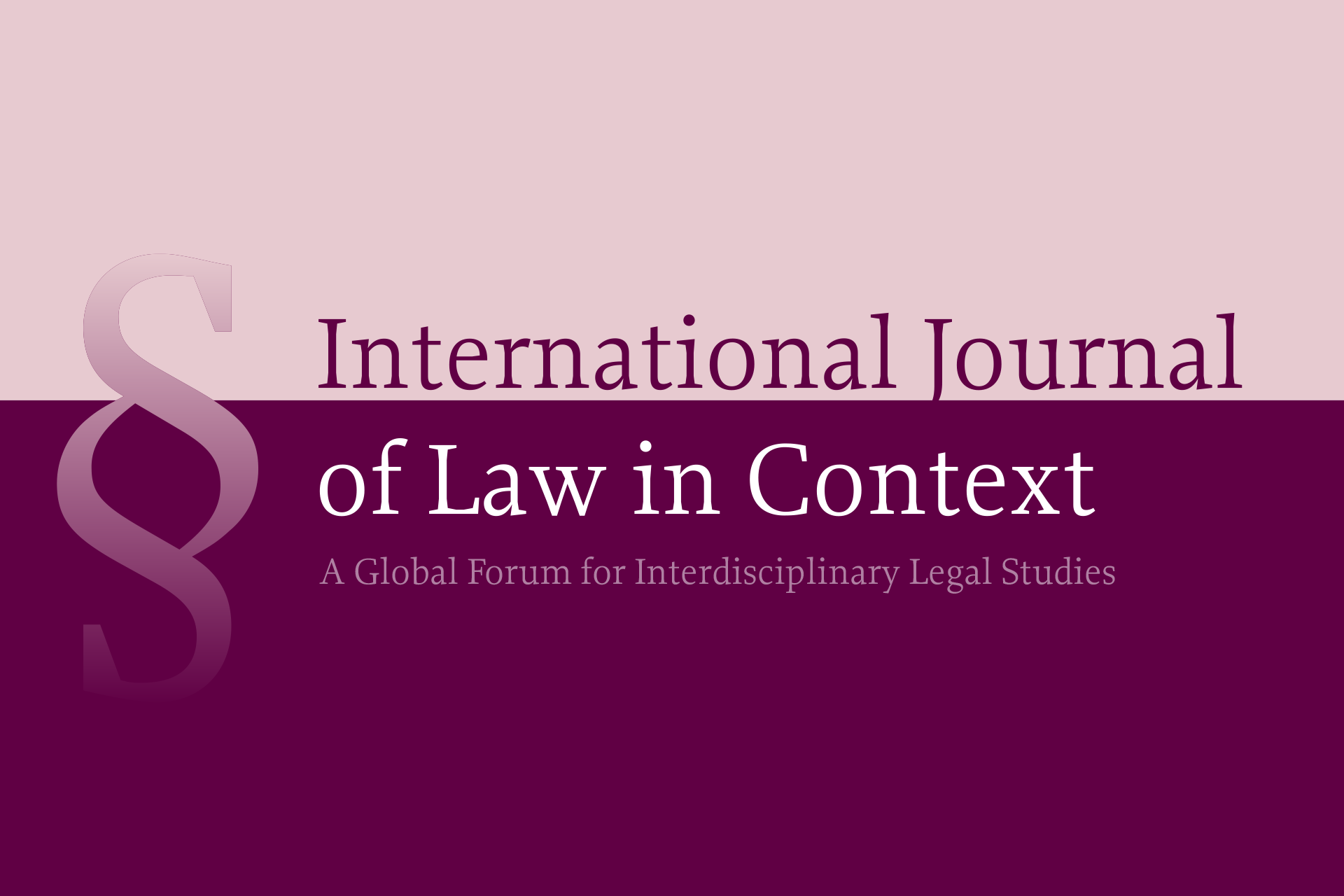 International Journal of Law in Context logo.