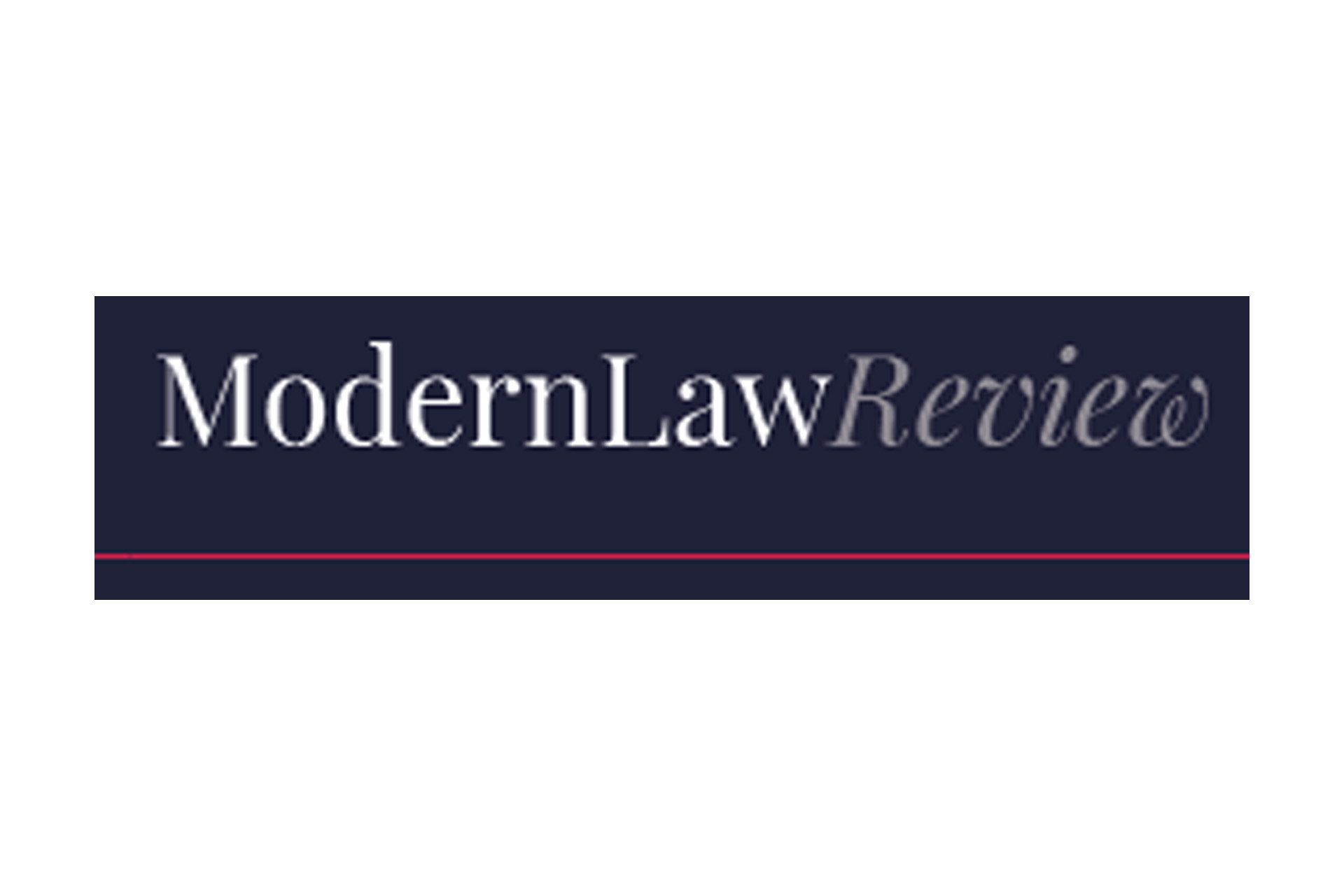 The Modern Law Review logo: A navy background with white text that reads 