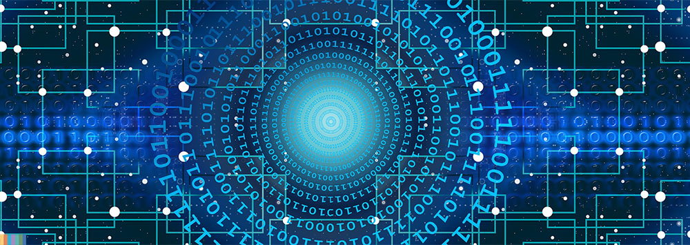illustration of digital network and data