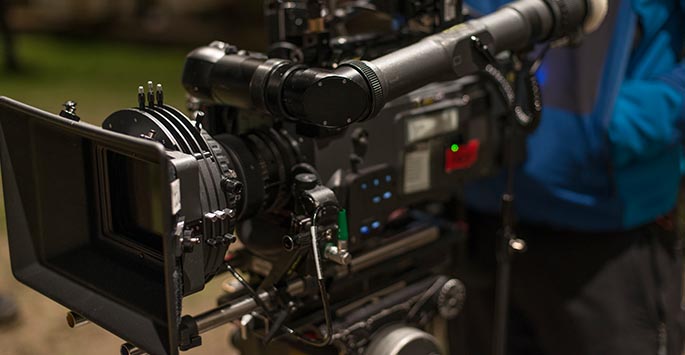 Close-up of a video camera