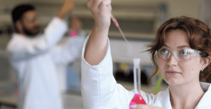Female researcher in a lab