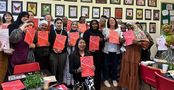 Attendees at the zine launch event