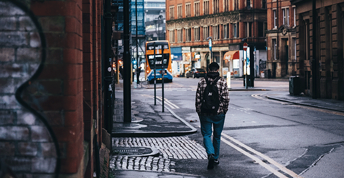 Pedestrian on UK street