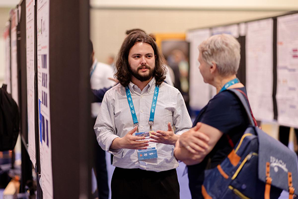 People at a poster session.