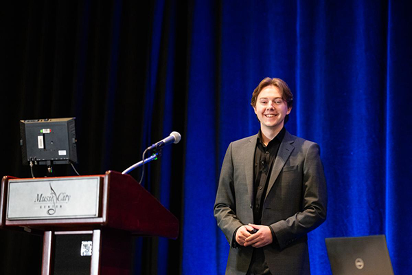 A person giving a presentation.