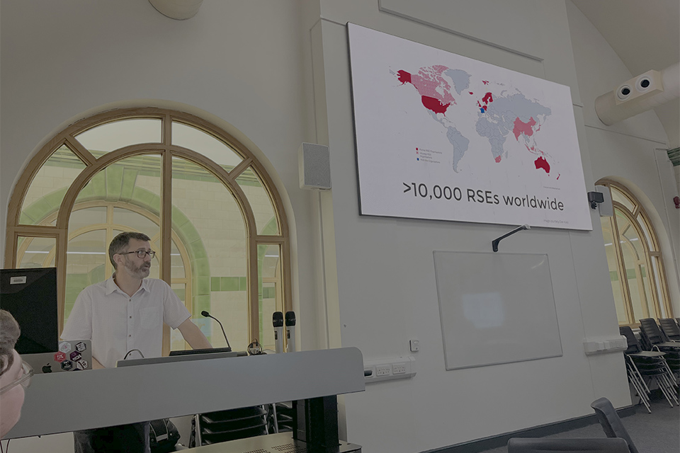 Professor Simon Hettrick delivered the workshop on the assessment of non-traditional outpu