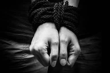 A pair of bound hands