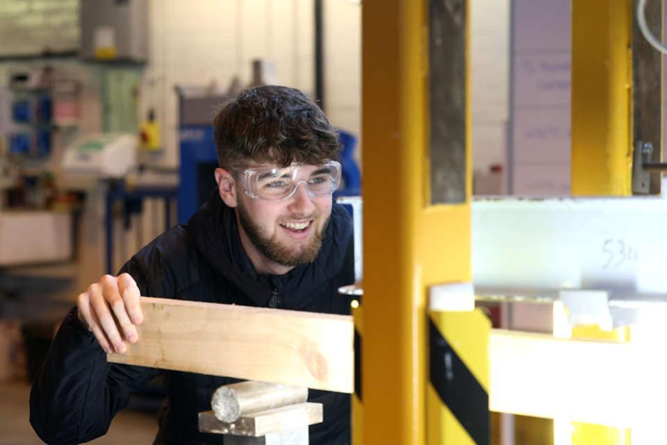 Studetn working in lab