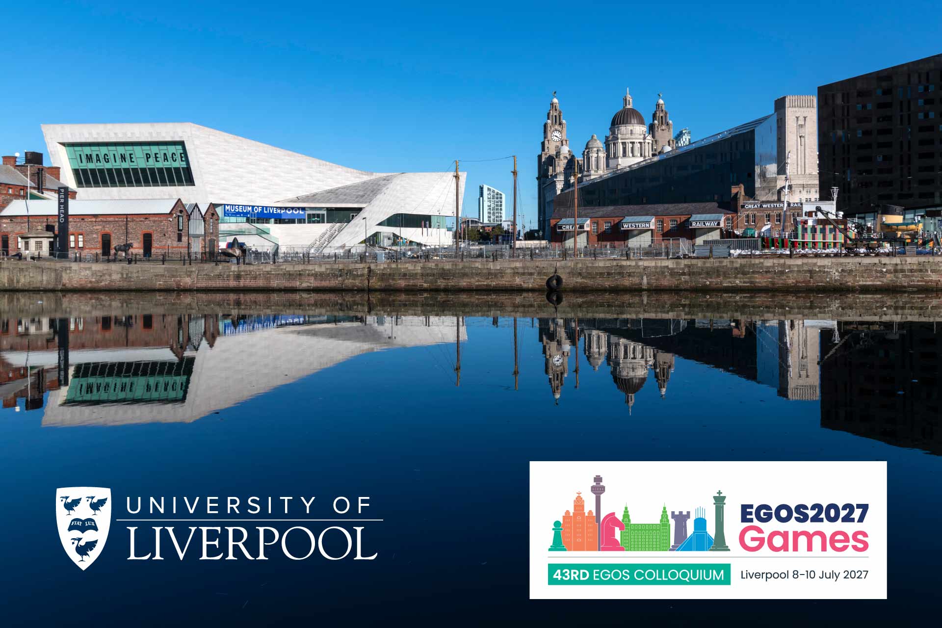 Image of Liverpool's waterfront with the EGOS 27 logo.
