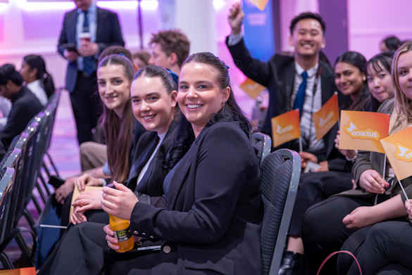 Group of students at a business competition