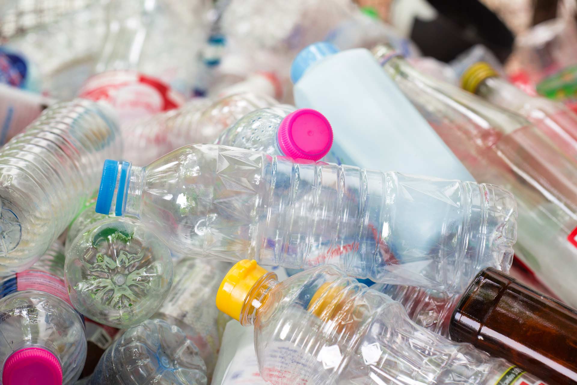 Pile of empty plastic bottles