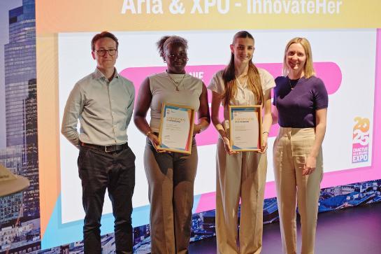 Ellen Shields with fellow award recipients at Enactus National Expo Evening 2025