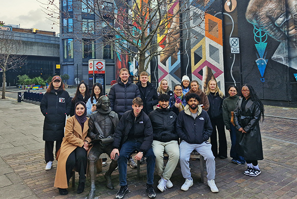 Group of final year students on field trip in London