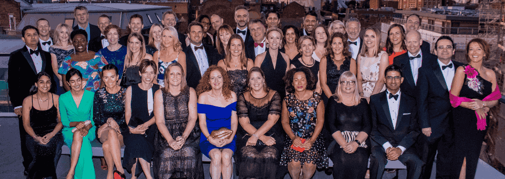 reunion group dressed in formal wear