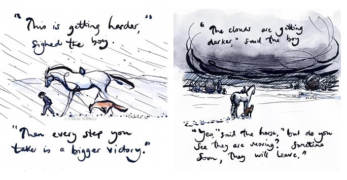 illustrations and inspirational quotes