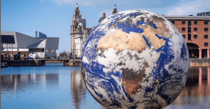 earth art installation at Liverpool\'s Albert Dock