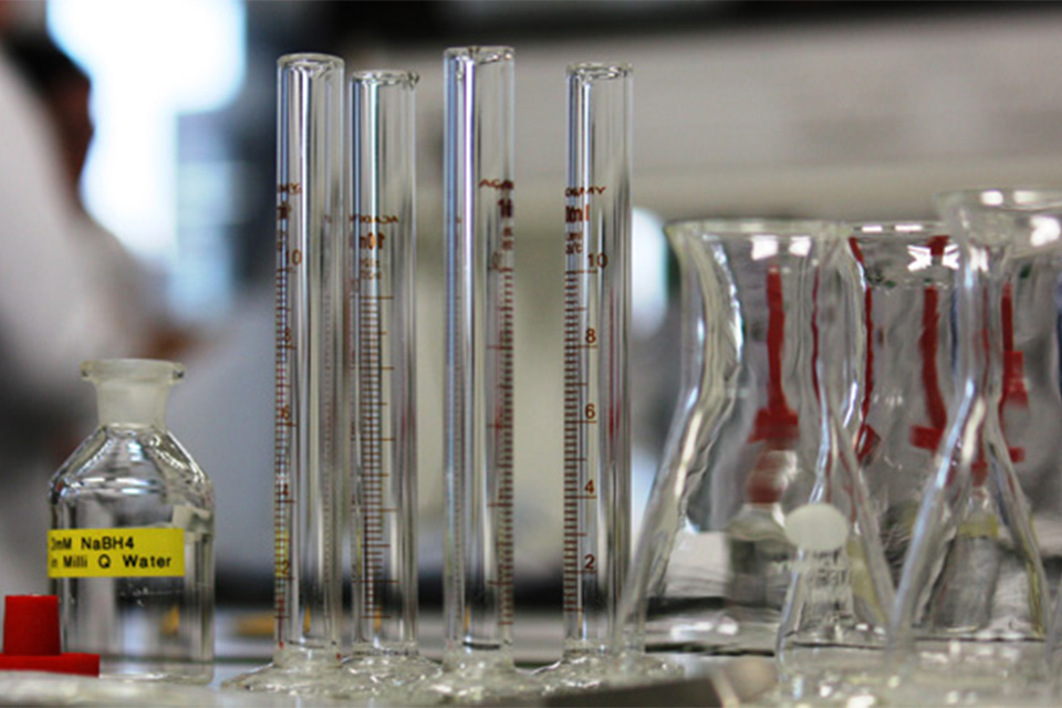 A selection of beakers, test tubes and other science equipment