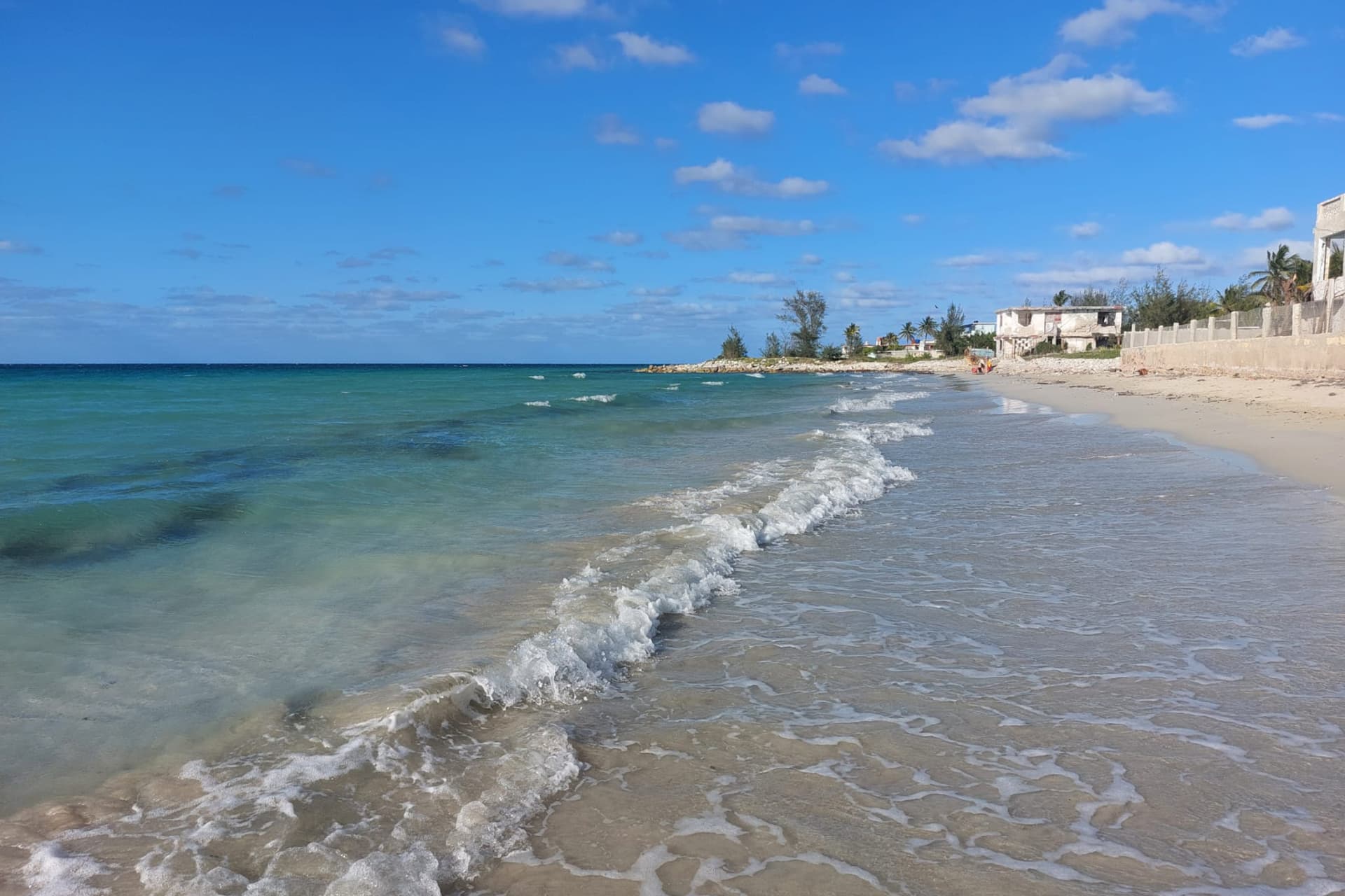 Sea waves breaking on the beach