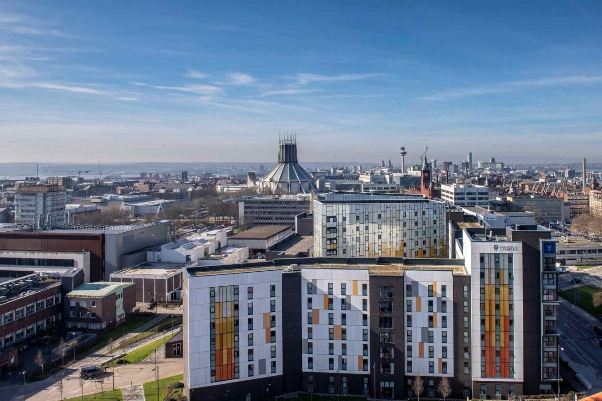 Arial view of Crown Place student accommodation