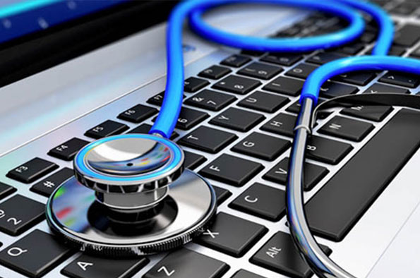 Stethoscope on keyboard
