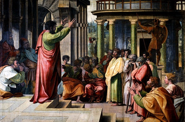 Saint Paul delivers his sermon at the Areopagus in Athens, Raphael 1515