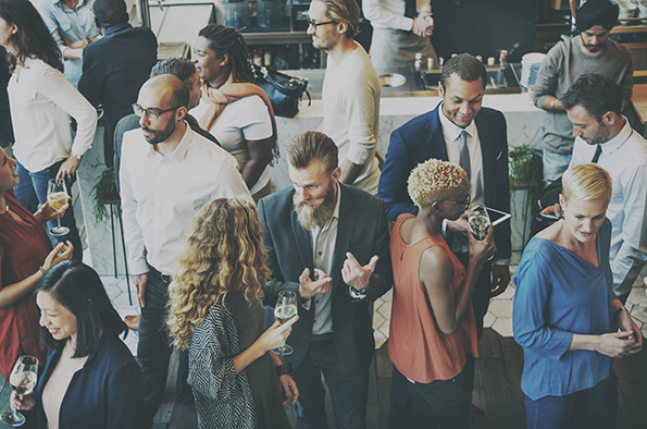 People networking at an event