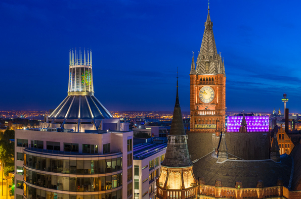 University of Liverpool campus by night 