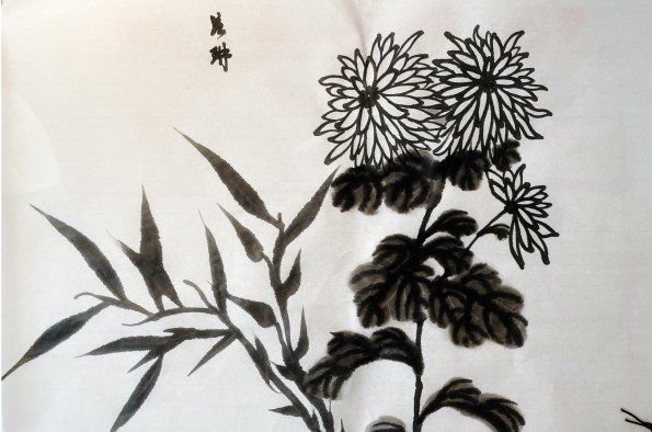 Traditional Chinese Painting of flowers by LCI Teacher Ruolin Zhen