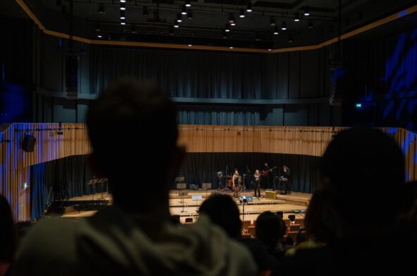 Audience view of the stage in the Tung