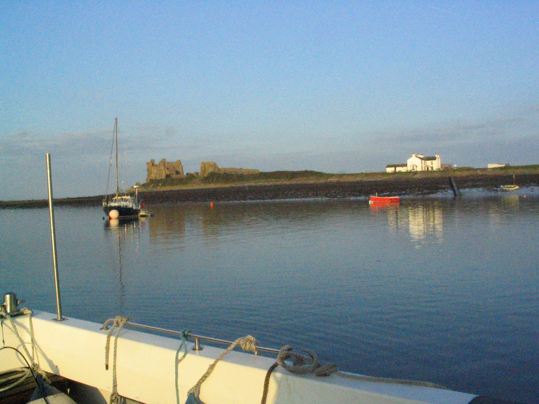 Piel Castle and pub from the moorings
in the morning